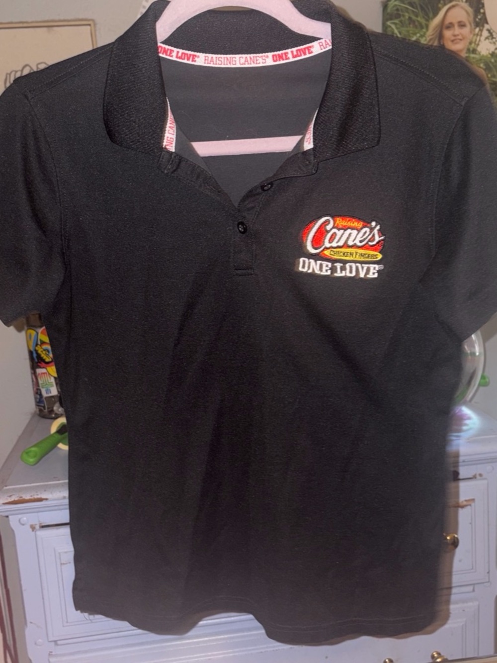 Raising Cane's Women's Black Polo - One Love Logo